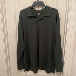 Greg Norman‎ Play Dry Golf Long Sleeve Pullover Men’s Sz XXL Kelly Green & Black